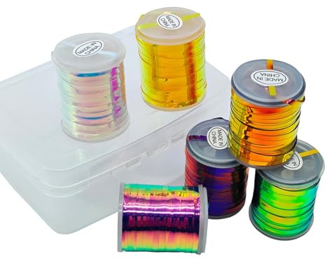 Javoryxh Fil De Liaison À La Mouche Multicolore 6 Bobines Accessoires Ligne Guirlandes pour Fabrication Guirlandes Artisanal Pêche Mouche Qualité Professionnelle