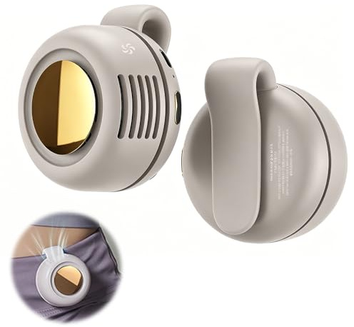 KQWVZ Mini Ventilador, Ventilador De Cintura Colgante,Ventilador Portátil Con Clip Pequeño De Aire Ajustable De3 Velocidades,Mini Diseño Giratorio De360°,Ventilador De Abrazadera Sin Aspas Para Viajes