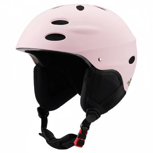 Fonowx Casco Protector Adulto con Carcasa de Casco para Deportes de Nieve Casco Moderno con Interior Acolchado Antitrauma Casco, Rosa Claro, M 55-58 CM