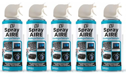 PACK - 5 SPRAY AIRE COMPRIMIDO EMINENT 400 ML UPRIGHT USE PARA LIMPIEZA DE TECLADOS, ORDENADORES, CAMARAS Y OTROS DISPOSITIVOS ELECTRONICOS
