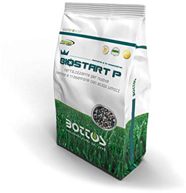Bottos,Fertilizzante per tappeto erboso Bio Start 10kg (dose per 400mq),Concimazione starter a base di fosforo per velocizzare la germinazione e migliorare l'assorbimento minerale