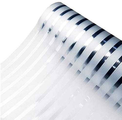 Zindoo Window Films Privacy Non-adhesive Office Glass Stripe Film Static Cling Privacy For All Kinds of Smooth Glass Surface Window Sticker 60 X 200CM