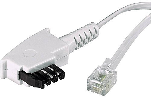 Basetech Cavo di collegamento telefonico (analogico) TAE F maschio RJ11 maschio 3.00 m Bianco per telefoni