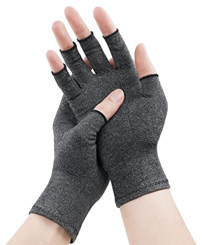 AOOWU Arthritis Handschuhe, Arthritis Kompressionshandschuhe für Arthritis Schmerzlinderung, fingerlose Handschuhe