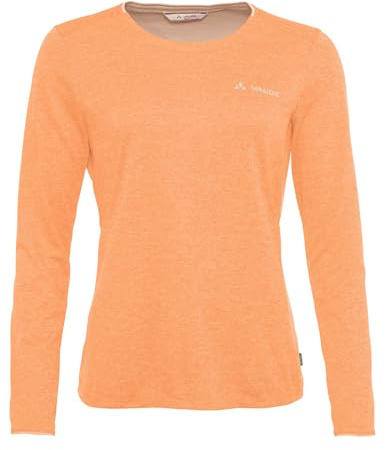 VAUDE Damen Longsleeve Essential LS T-Shirt, Funktionsshirt, perfekt als Baselayer, atmungsaktiv, pflegeleicht und schnelltrocknend, Sweet orange, 44