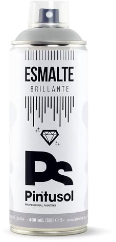 PINTUSOL Smalto Grigio Luminoso Lucido Spray RAL7035 Finitura Brillante Resistenza UV Alta Opacità, Facile Applicazione Multi-superficie Legno Metallo Plastica, Pittura Professionale Bamboletta 400ml