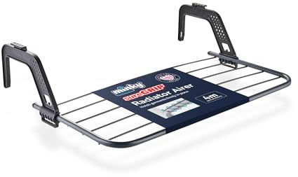 Minky Sure Grip Radiator Airer, Clothes Airer with Adjustable Arms, Non-Slip & Durable Clothes Dryer Rack, Hanging Drying Rack, Over Radiator Towel Rail, Made in The UK (Single)