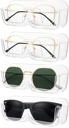 Xiuyer Brillenhalter Wand Brillenaufbewahrung, 4 Stück Brillenablage Sonnenbrillen Aufbewahrung Organizer Wandmontage zum Aufhängen Brille Sonnenbrillen Brillenaufbewahrung Brillenhalter