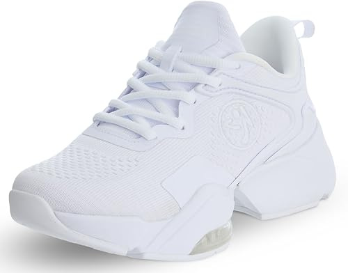 ZUMBA Shoes for Women, Air Stomp Remix II - White Workout Shoes for Women, Gym or Dance Sneakers, Enhanced Comfort, Arch Support, Breathable Mesh, Durable & Impact-Absorbing, Size 9.5