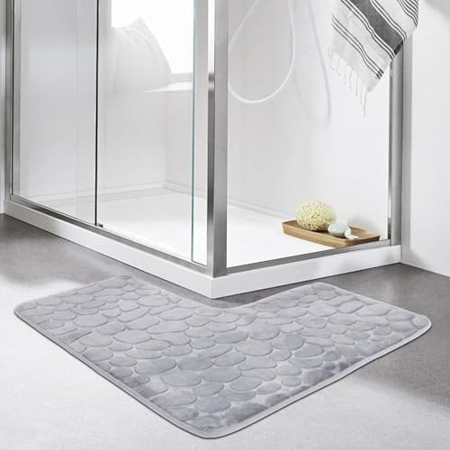 SUYOPPM Tappetino da Bagno a Forma di L, Antiscivolo, Assorbente, Tappetino angolare per Doccia, Morbido, Lavabile in Lavatrice, Tappeto Curvo per Camera da Letto e Cucina