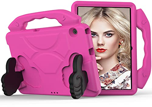 Resa med surfplatta For Huawei MediaPad T5 10 Tablet Väska For barn Shocksäker lättvikt EVA Släpptäkert slagmotståndsskyddande handtagslock Surfplatta skydd(ROSE RED)