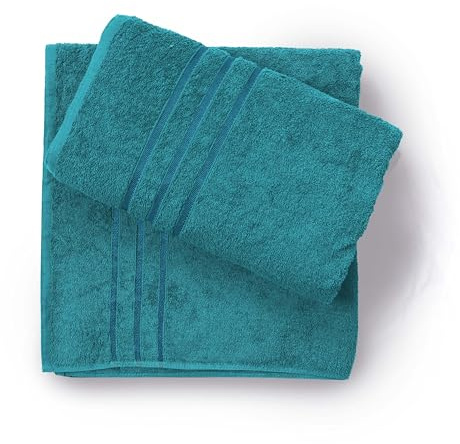 Hadi London Jumbo Bath Sheets - 2 Pack, 100% Cotton, Extra Large 90x180 cm, 450 GSM, Soft & Absorbent Towels for Bath, Spa, Beach, Pool, Luxury Cotton Towel Set – Quick Dry, Machine Washable. (Teal)