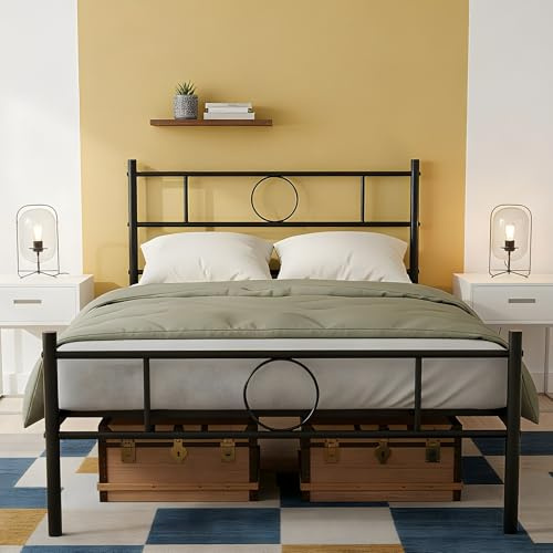 ZECIIYE Estructura de cama individual de hierro forjado, 90 x 190 cm, cama individual negra para adultos y niños, ideal para dormitorio, habitación y invitados