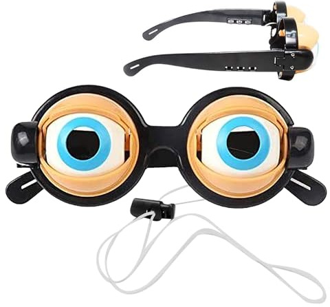 Occhiali divertenti – Occhiali a bulbo oculare di Halloween, divertenti per costume con occhi oversize, occhiali per feste con design divertente e luminoso, per bambini, adulti, adolescenti