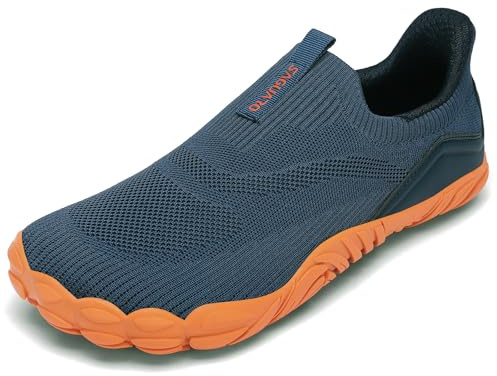 SAGUARO Barefoot Shoes Cinque Dita Uomo Scarpe Barefoot Slip On Donna Suola Zero Drop Comode Minimalista Ginnastica Trail Running Traspirante — Adatte per Tempo Libero Allenamento Naturale Blu, Gr.46