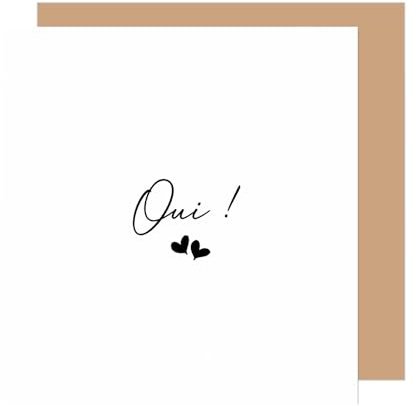 Edition Seidel Premium fyrkantigt bröllopskort med kuvert fransk text Oui bröllop kärlek hjärtan elegant (HQ244 SW026)