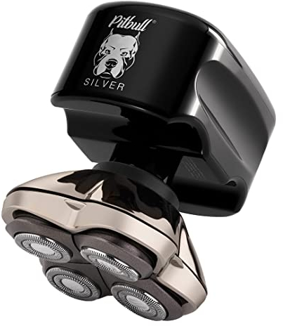 Skull Shaver Pitbull Silver PRO Head and Face Shaver - Men’s Electric Razor with UK Plug (PBS (2024))