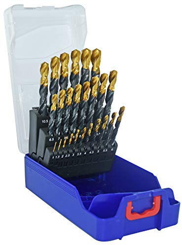 TIVOLY - Coffret Forets Métaux Haute Performance - Pour Perçage Métaux, Cuivre, Aluminium, Fonte, Inox - 25 Forets HSS Ø 1 à 13 mm