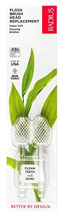 RADIUS Toothbrush Replacement Brush Heads 2-Count Improve Gum Health & Reduce Gum Issues - Super Soft - Pack of 1