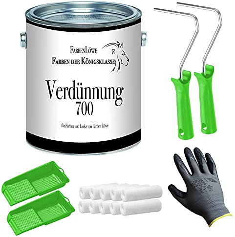 FARBENLÖWE Avfettningsmedel för alkydhartser 700 – specialförtunnare för färg och lack (0,5 l med lackeringssats)