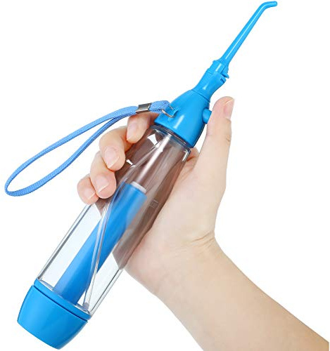 Water Dental Flosser for Teeth Oral Irrigator Water Teeth Cleaner Non Electric Portable Affordable Oral Irrigator Cordless Manual Air Pressure Simple Operation for Home and Travel