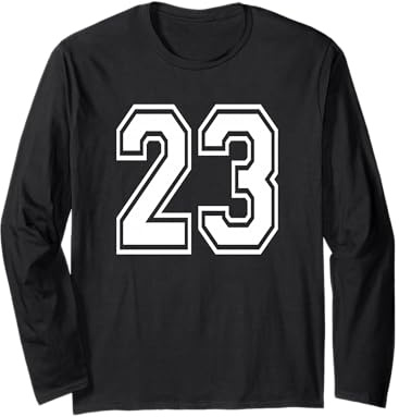 Number 23 Numbered Uniform Sports Jersey Team 23nd Birthday Long Sleeve T-Shirt