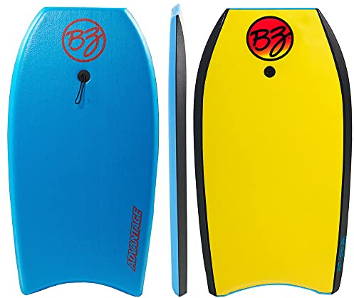 BZ Bodyboards Boogie Board Advantage EPS Core, HDPE Slick, Crescent Tail, Graphic Slick, Includes Leash for Men, Women, Kids - Durable, Surfing Waves Ocean Summer Fun Beach Water Body Board