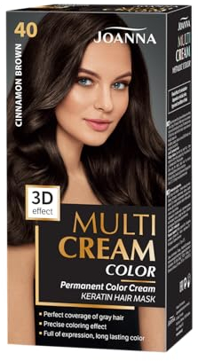 Joanna Multi Cream Color Haarfarbe für Frauen - Sorgt für Lang Anhaltende Farbe - 3D-Tiefeneffekt - Deckt Graue Haare ab - Ansatzfarbe - Farbe Zimtbraun 40 - Komplettset