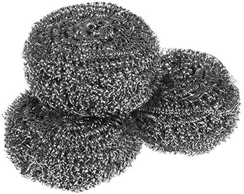 SIDCO Topfreiniger 3 x Topfkratzer Stahlschwamm Reinigungspad Grillreiniger Edelstahl