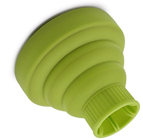 Silicone Collapsible Hair Dryer, Diffuser Travel Portable Folding Blow Dryer Diffuser Attachment (Green)