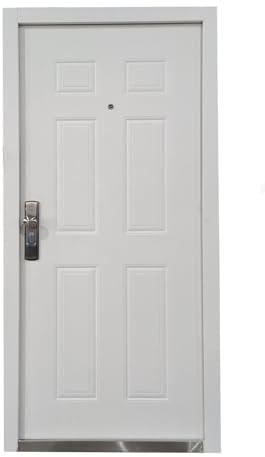 Habee - Puerta de seguridad para apartamentos (acero, 13 pernos, tope derecho), color blanco