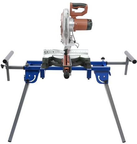 Sierra tronzadora de trabajo, estructura ajustable, diseño ajustable, capacidad de carga máx. 150 kg, estructura inferior, sierra de corte para sierra de ingletadora de 7-14 pulgadas, sierra de