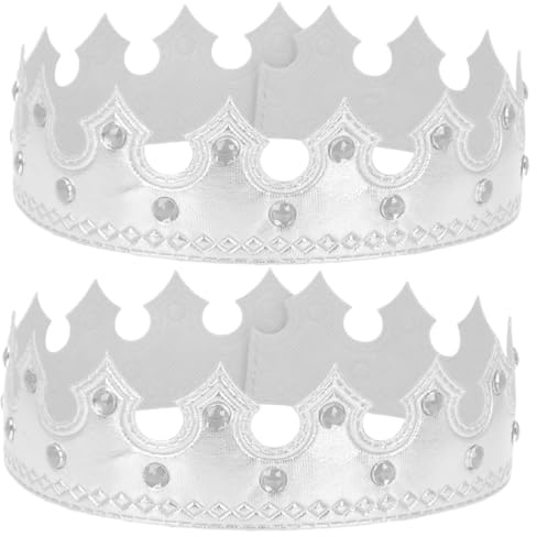 LRXIYODE Lot de 2 Couronnes d'Anniversaire Argentées Bandeaux pour Bébés et Garçon et Filles Taille Unique Confortable Accessoires pour Fêtes d'Anniversaire Séances Photo et