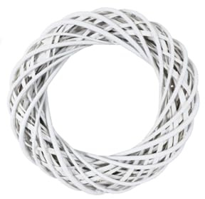Corona de mimbre blanco de 25 cm de diámetro, corona decorativa de mimbre trenzado, base natural para decoración de bricolaje, coronas de puertas y arreglos de temporada