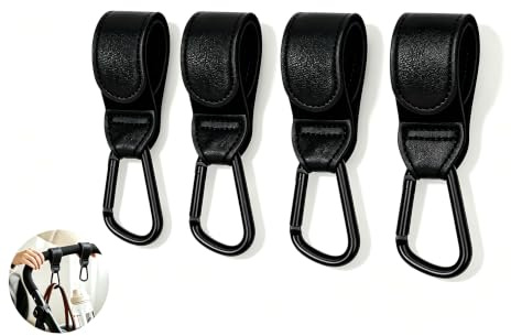 Stroller Hooks 4 Pack Heavy Duty Universal Buggy Clips for Bags | 4 pack universal stroller hooks with strong grip for bags and shopping easy to attach stable durable and ideal for daily outi
