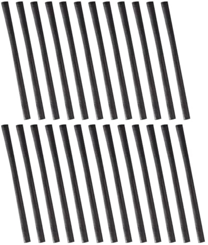 ELEOUTI 25 Pièces Barres de Dessin au Fusain Noir pour Artistes, 7-9mm