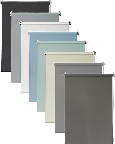 Deco4Me Seitenzugrollo (90 x 220 cm, Braun) - Blickdicht & lichtdurchlässig - werkzeugfreie Montage ohne Bohren - Jalousien & Rollos für Fenster - Tageslichtrollo, Klemmrollo (Stoffbreite 86 cm)