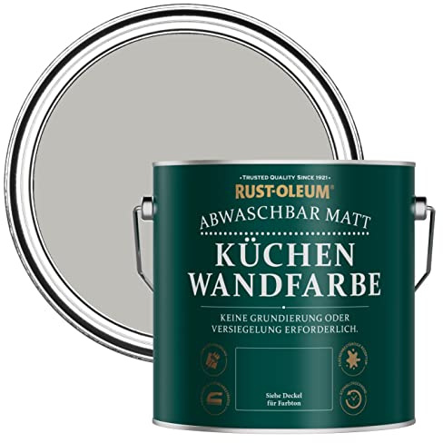 Rust-Oleum Grey Washable Kitchen Wall Paint in Matt Finish - Flint 2.5L