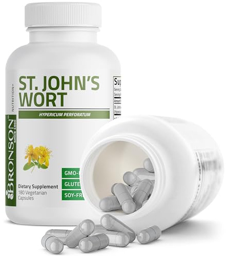 Bronson St. John's Wort 700 MG per Serving Hypericum Perforatum Supports a Positive Mood - Non-GMO, 180 Vegetarian Capsules