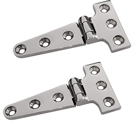 Ghulumn 2 Stück Duty T Scharnier 316 Edelstahl Guss-Scharnier Türluke Scharnier Boot