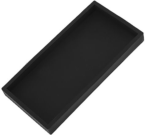 Wifehelper Vassoio Cosmetico in Silicone Nero, Vassoio Rettangolare per Lavabo, Vassoio Portaoggetti per Gioielli (S)