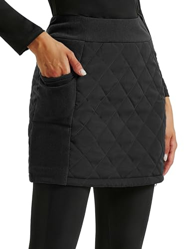 Women's Winter Skirts Puffer Quilted Insulated Warm Snow Skorts for Hiking Running Golf Camper