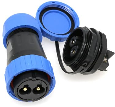 ZBLZGP TY28 2 Pin 45A Connector Screw Connection Without Welding Quick-Disconnect Male Plug and Female Socket Waterproof Aviation Connector for LED Outdoor Lighting