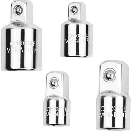 Dokeno 4 Piezas Eadaptador para Vasos de Carraca, Adaptadores para Llave de Carraca Adaptador 1/2 a 3/8 3/8 a 1/2 3/8 a 1/4 1/4 a 3/8 para Juego de Enchufes Convertidore