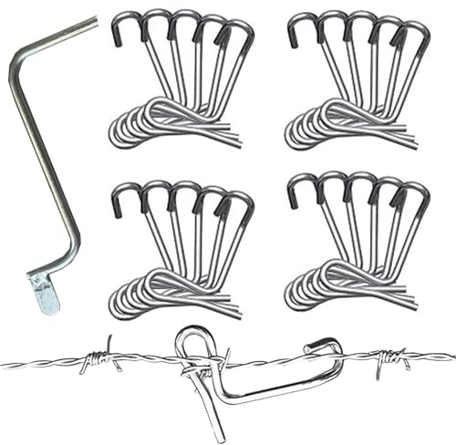 Générique Outil de Tension de Fil de clôture, Outil de tendeur de Fil de clôture,20x Outils de Torsion du tendeur de Fil 20x avec poignée | Civière métallique, Fournitures de réparation de Jardin