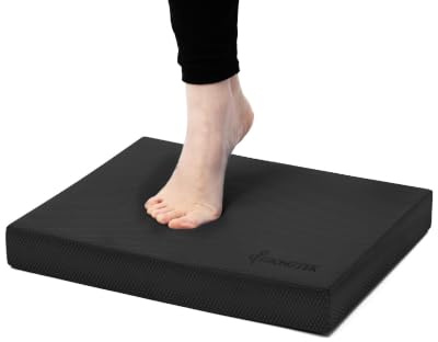 StrongTek Professionelle Schaum-Balance-Matte – 40 x 33 x 5 cm, hochdichter rutschfester TPE-Schaum, wasserabweisend, für Balance-Training, Yoga und Physiotherapie (Schwarz)