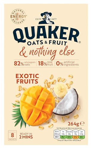 Quaker Oats & Fruit with Exotic Fruits 8 Porridge Sachets (264g)
