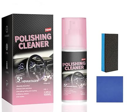 Spray de detallador interior, pulverización de esmalte de automóviles de limpieza profunda, limpiador de pulido interior del automóvil, protector de pulido y mantenimiento para caucho automotriz (1)