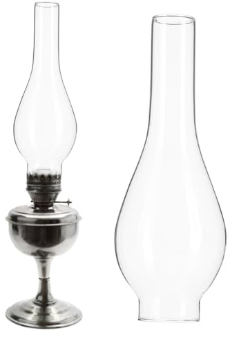 DOITOOL Paralume in Vetro per Lampada ad Olio, Ricambio Vintage per Lampada a Petrolio, Alta Trasparenza e Facile Installazione per Casa e Ufficio