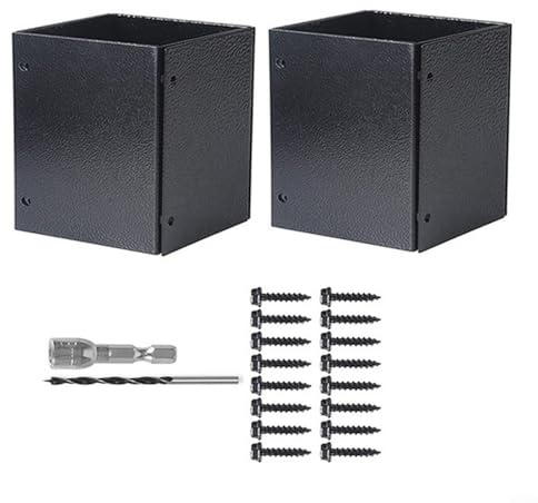 Gettimore Lot de 2 protections de colonnes sécurisées pour boîtes aux lettres, clôtures avec quatre composants réglables en forme de L pour plus de stabilité